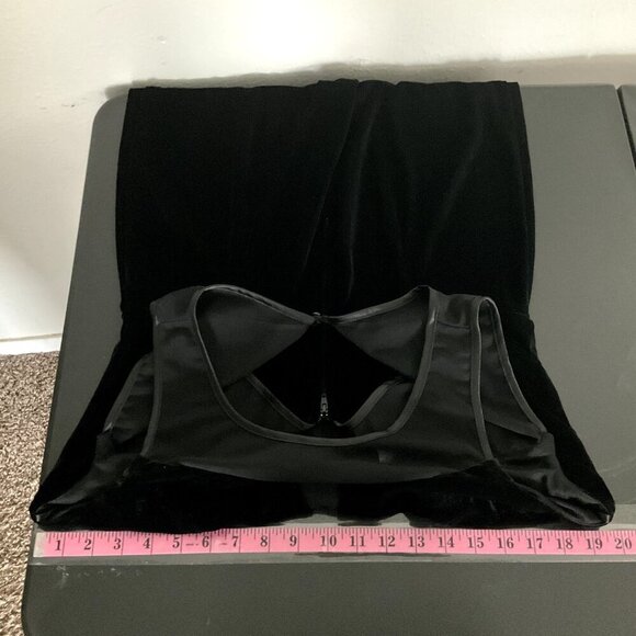 Frederick's of Hollywood Dress Women XL Black Velvet Sheer Mesh Deep V-Neck Zip - Picture 10 of 13